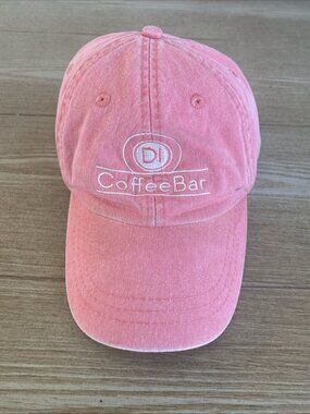Davis Island Coffee Bar Womens Baseball Hat Adams Cap Leather Strap Back Adjust